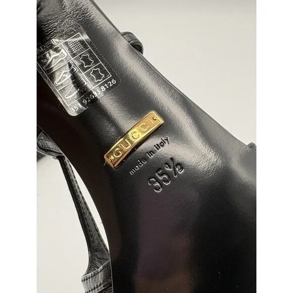NEW Gucci Black GG Crystal Slingback Pump Mesh Sz EU 35.5 RET $1240 - Picture 9 of 9